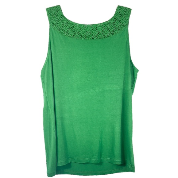 Green Flower Pattern Yoke Tank - Picture 1 of 5